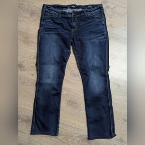 Silver Jeans Co. Elyse Mid Straight Mid Rise Relaxed Fit Curvy Jean